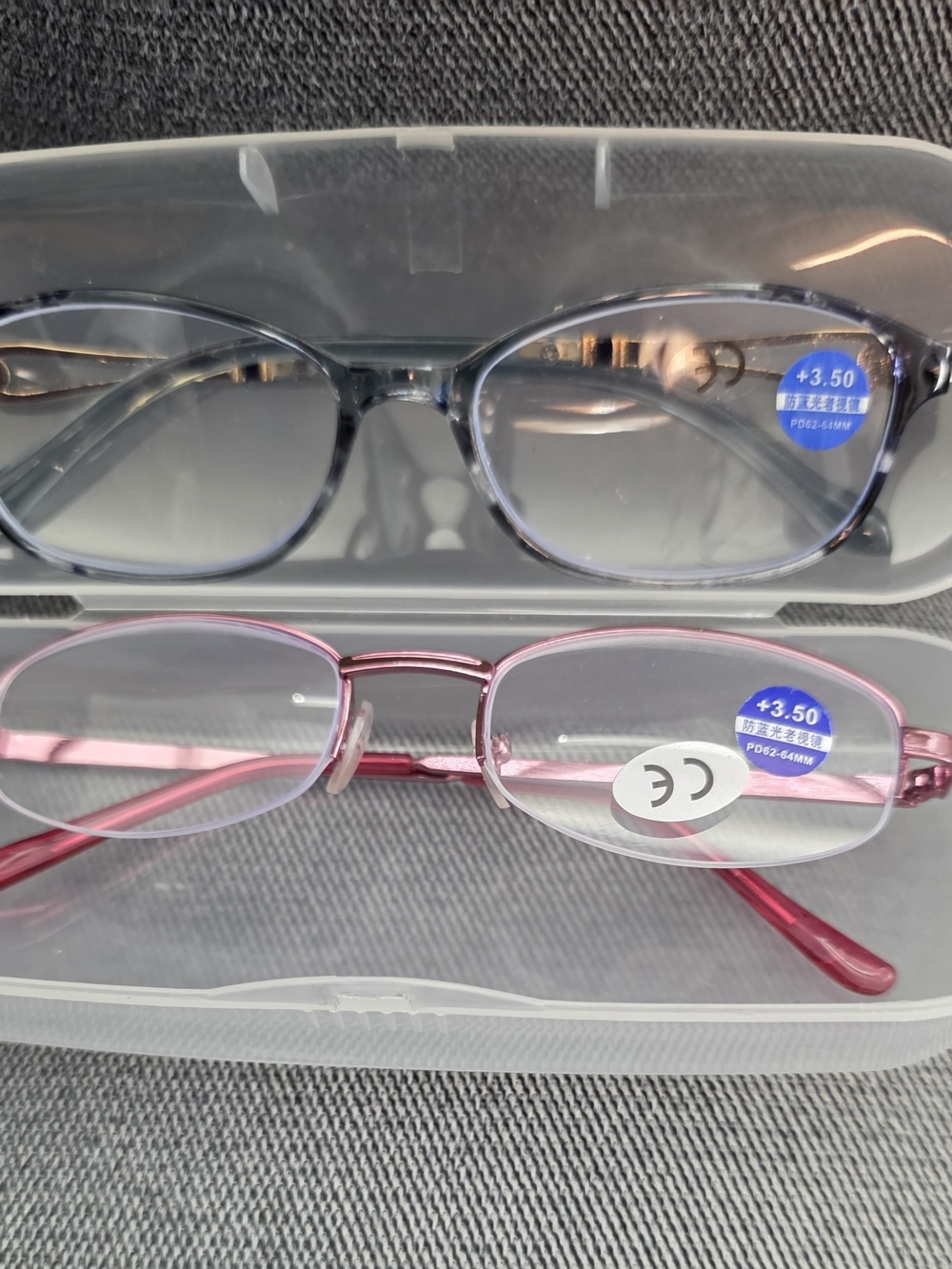 Women’s Pink And Blue-Green Reading Glasses - +3.50 Strength